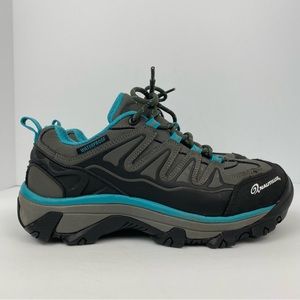 Nautilus size 8 Women’s Black Blue Lace Up Safety Toe Work Shoes